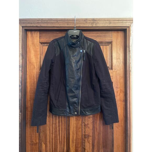 Lucky Brand Leather trimmed moto jacket Small - Picture 2 of 7